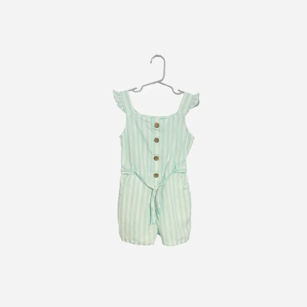 Girl stripe linen cotton romper Sz 6
